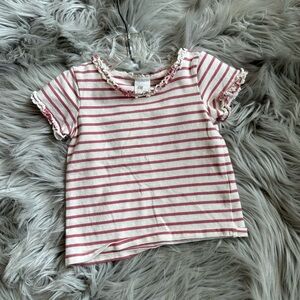 2 H&M Kids Pink and White Striped and Floral Tees